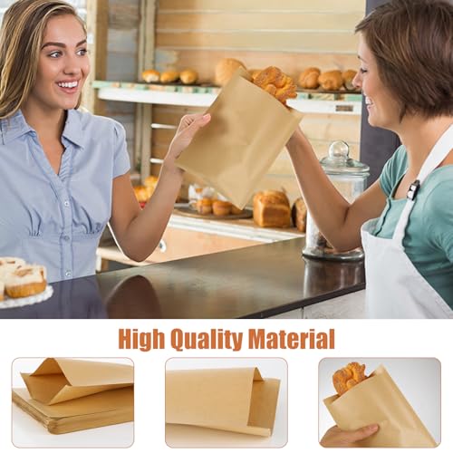 600 Pack Wax Paper Sandwich Bags for Sandwich (Kraft-600PCS / 8x8 inch)