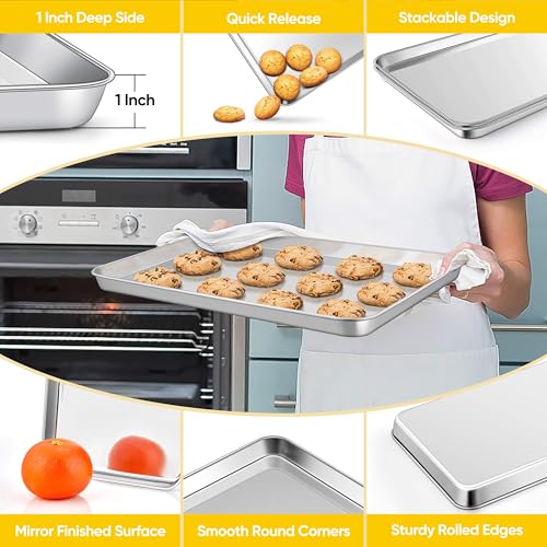 16x12 Inches Stainless Steel Baking Sheet Set of 2 (2 Count)