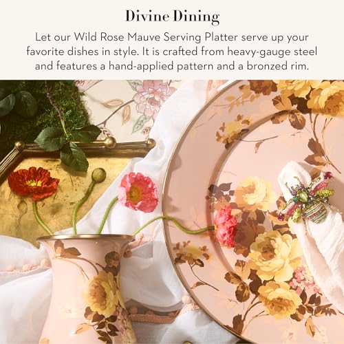 Enamel Serving Platter (Mauve Wild Rose)