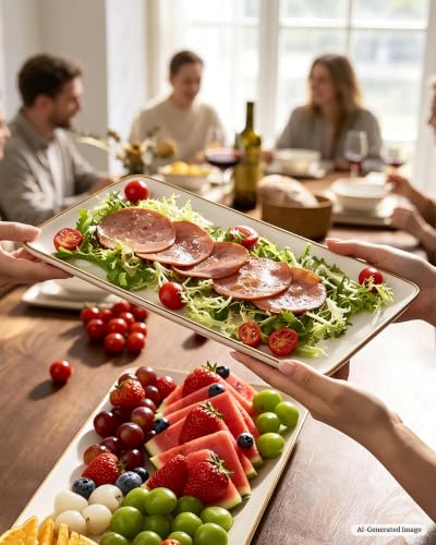 Serving Platters Set of 3 Sizes (Matte White)