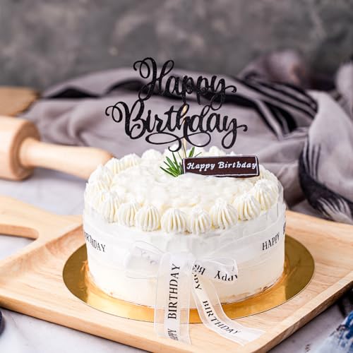 Happy Birthday Cake Toppers 9 Inch Glitter Happy Birthday Cake Pick for Birthday Anniversary Theme Party Cake Decorations Supplies