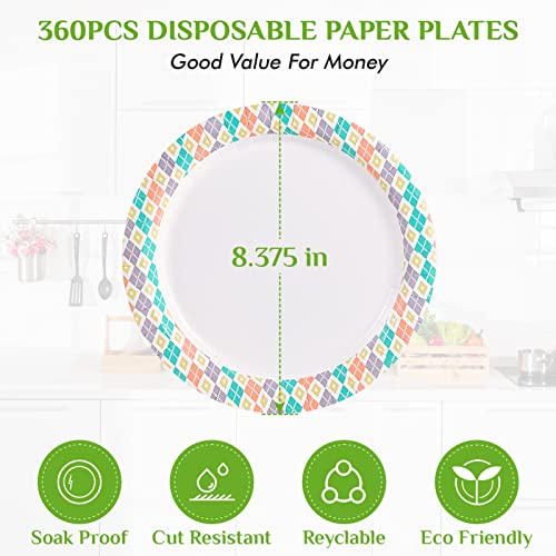 360 Paper 8.375 Inch Paper Plates (7-8.375in-360pack)