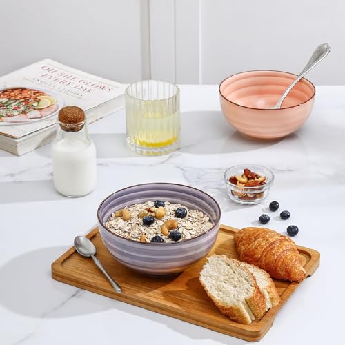 Ceramic Cereal Bowls Set of 6 (Maillard / 24 Oz)