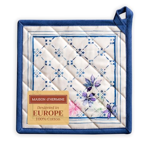 Pot Holders 100% Cotton Potholders (015 - Faience / 8" x 8" (Pot Holder Pack of 1))