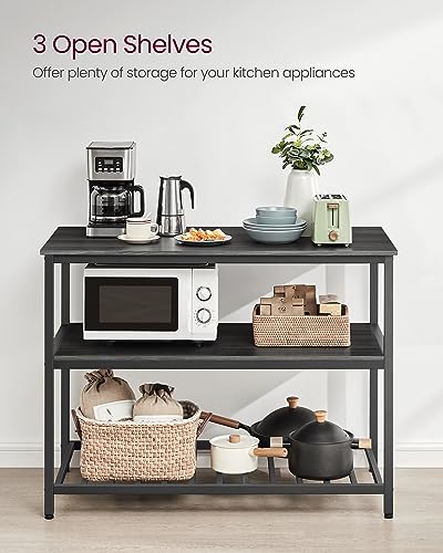 Kitchen Island with 3 Shelves