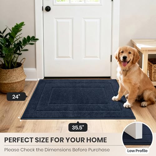 Dirt Trapping Door Mat Indoor Entrance (Navy Blue / 24" X 35.5" (Rectangular))