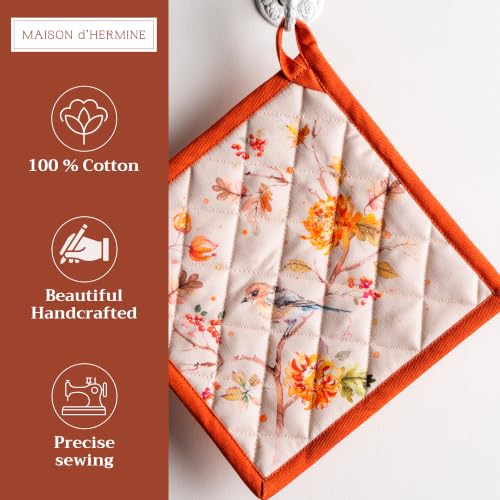 Pot Holders 100% Cotton Potholders (062 - Kelim - Prairie / 8" x 8" (Pot Holder Pack of 2))
