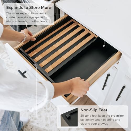 Expandable Spice Drawer Organizer (Black Bamboo)