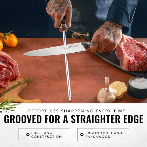 Honing Rod 12" Sharpening Steel for Kitchen Knives
