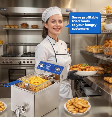 6.3Qt Electric Fryer with Oil Drain