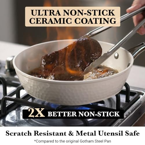 Hammered 15Pcs Ceramic Cookware Set Nonstick