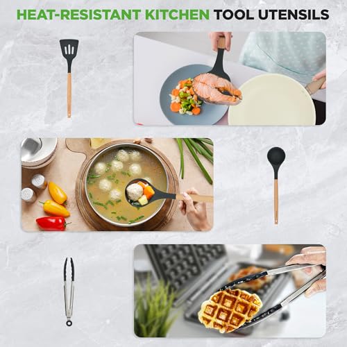 22 Piece Nonstick Ceramic Cookware Set (Black / 22pc Set)