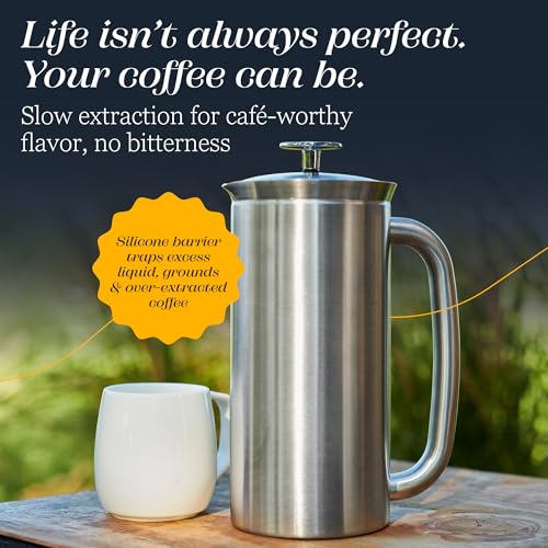 P7 French Press (18 oz / Brushed Stainless Steel)