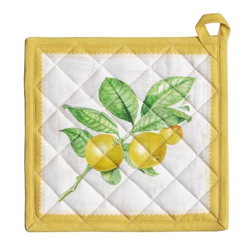 Pot Holders 100% Cotton Potholders (004 - Limoncello / 8" x 8" (Pot Holder Pack of 1))
