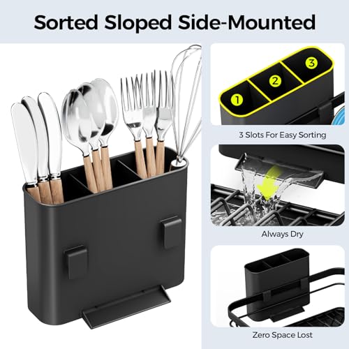 Urakify Dish Drying Rack for Kitchen Counter (Black)
