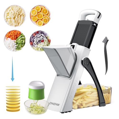 Safe Mandoline Slicer for Kitchen (3rd Gen, Black+Green)