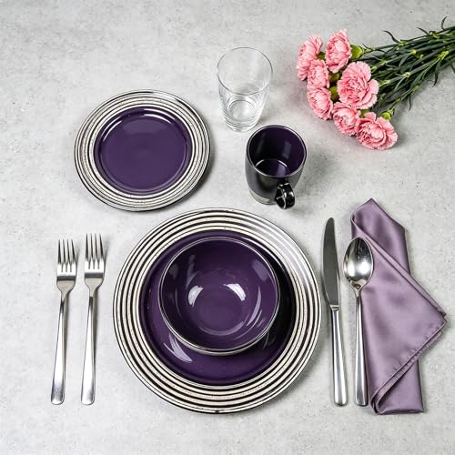 16 Piece Dinnerware Set (Lavender / Service for 4 - 16pc Set)