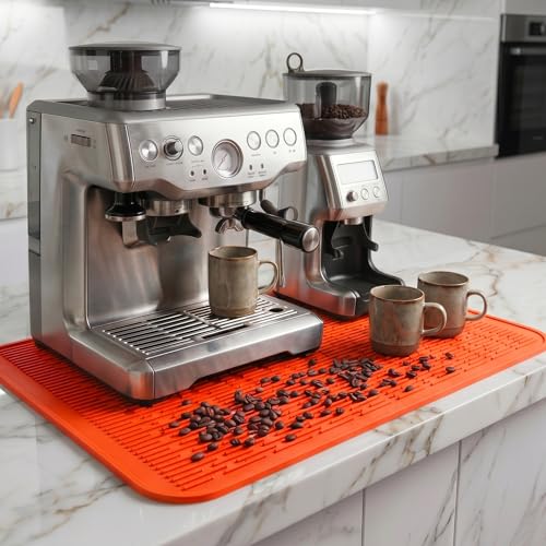 Silicone Dish Drying Mat for Multiple Usage (Orange / 24"L x 18"W)