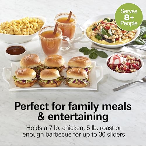 7 Quart Set & Forget Portable Programmable Slow Cooker (7 Quarts, 15 Cooking Options, Lid Latch, Black)