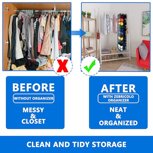 Closet Organization (Grey/Black / New improved-24 Pocket)