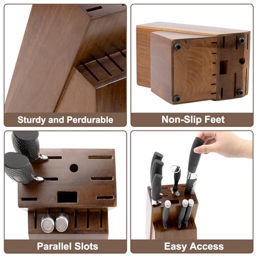 Universal Knife Block Without Knives (Brown-14 Slot)