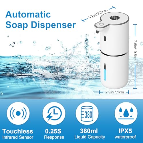 2 Pack Automatic Liquid Soap Dispenser Touchless (2 Pack- White / Liquid)
