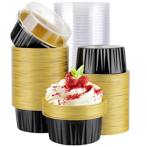 Aluminum Baking Cups (Black&Gold / 120pcs)
