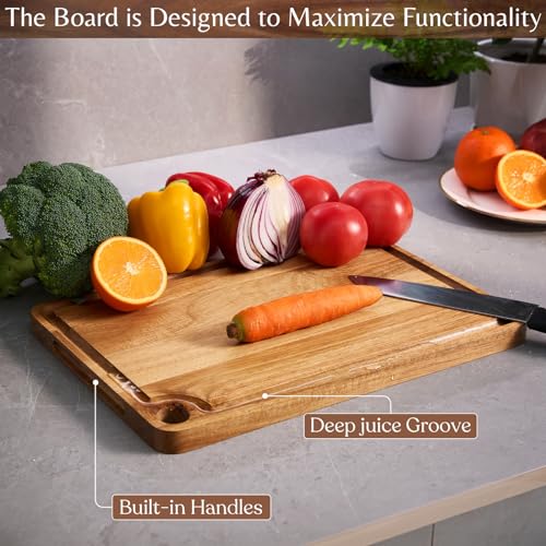Acacia Wood Cutting Board (15"L x 10"W)
