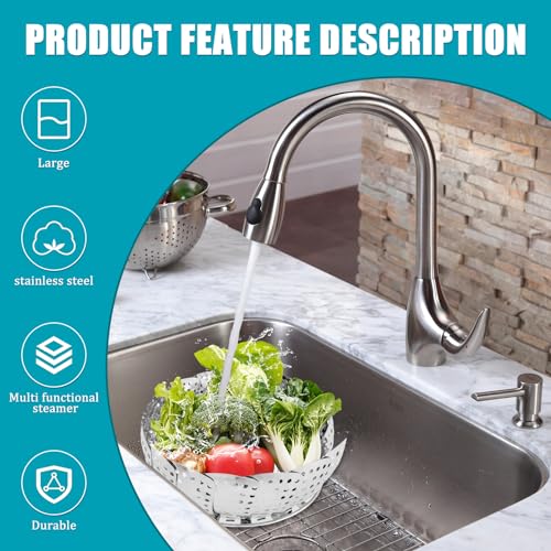 Vegetable Steamer Basket for Cooking with Extendable Handle