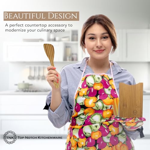 Premium Bamboo Kitchen Utensil Holder and Organizer