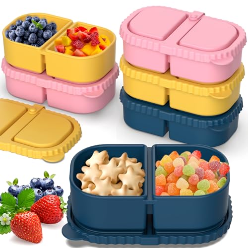 6 Pack Silicone Snack Containers with Lids