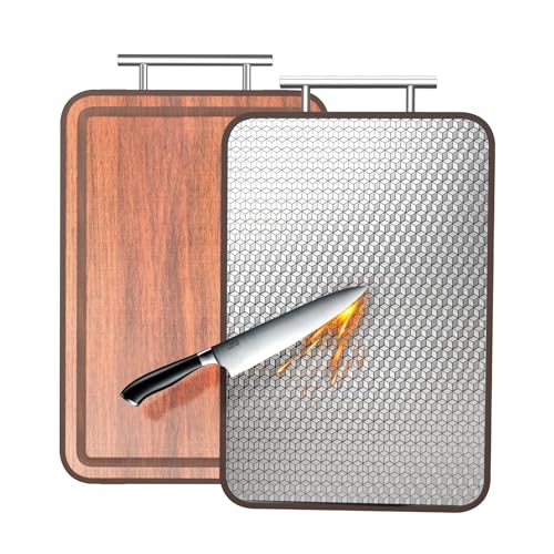 Double Sided Stainless Steel and Ebony Cutting Board