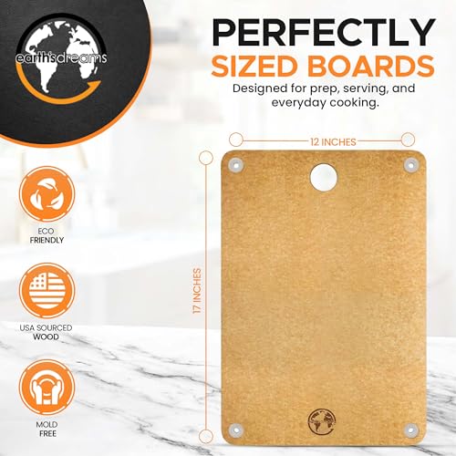 Earth’s Dreams Composite Wood Cutting Board 17” x 12” (Tan-Single)