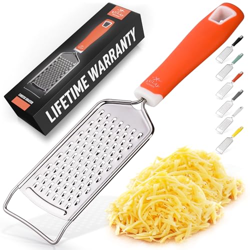 Professional Cheese Grater Stainless Steel (1 Pack / Orange)