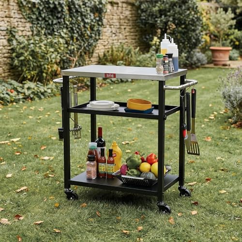 3 Tier Outdoor Grill Cart (Compact)