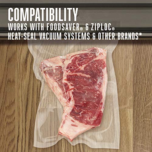 8" x 12" Quart Vacuum Sealer Bags For Meal Prep & Sous Vide (100 Count, Clear / 8" x 12" (Quart))