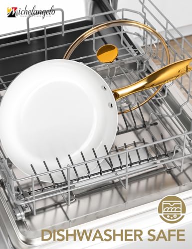 Large Frying Pan with Lid (Pure White / 14 inch)