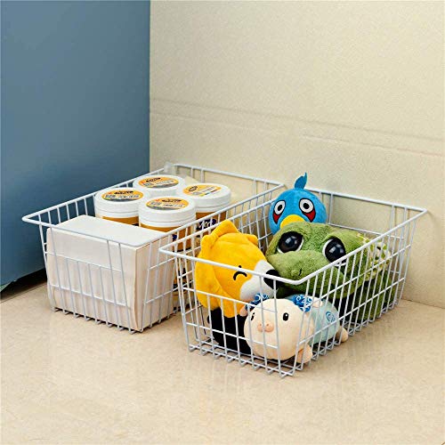 Farmhouse Freezer Baskets Organizer Storage Bins Large Organizer Baskets for Storage (White-6pack / 15.7"L x 9.5"W x 6.3"H)
