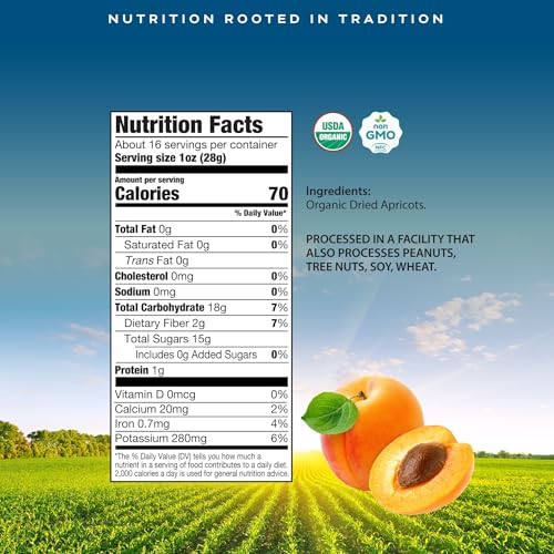 CROP BY POP Organic Sun Dried Apricots (Organic Dried Apricot / 16 oz)