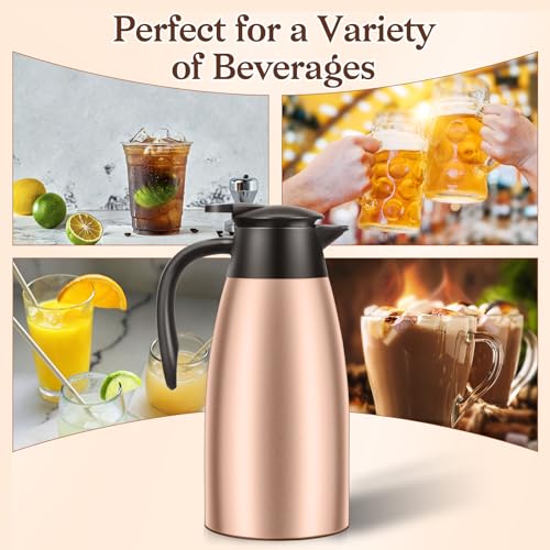 2 PCS 68 OZ Thermal Coffee Carafe (Gold / 68 oz)