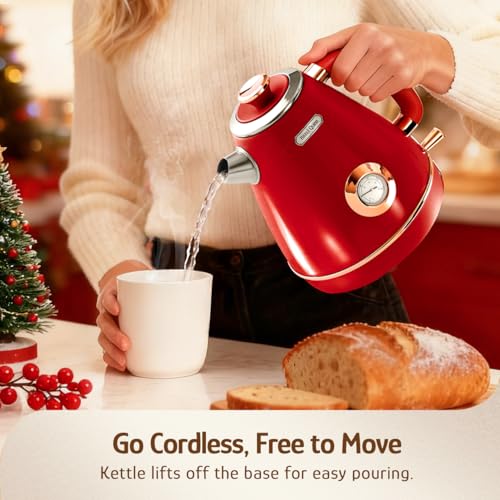 Retro Electric Kettle (Ruby Red)