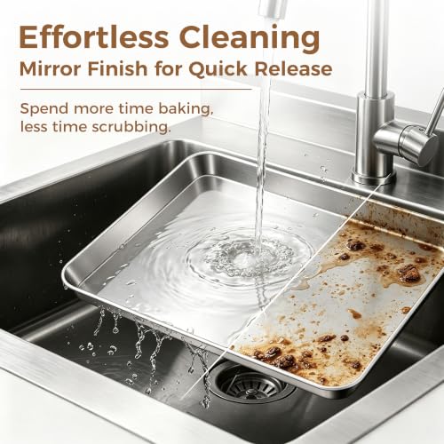 Stainless Steel Baking Sheet 4 Pack (12.4"x9.7")