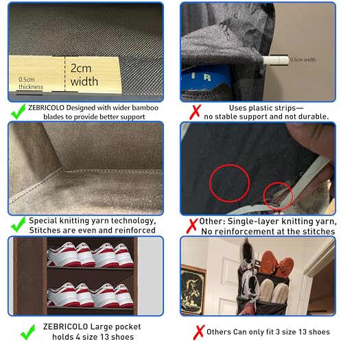 10 Tiers Shoe Organizer for Closet (Coffee)
