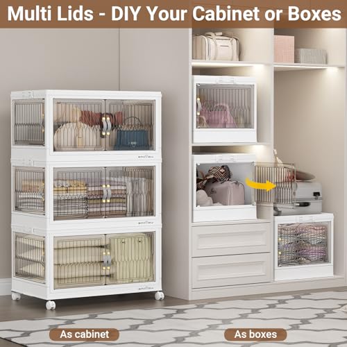360Qt Stackable Storage Bins with 3 Lids (White / 120Qt-3Pack)