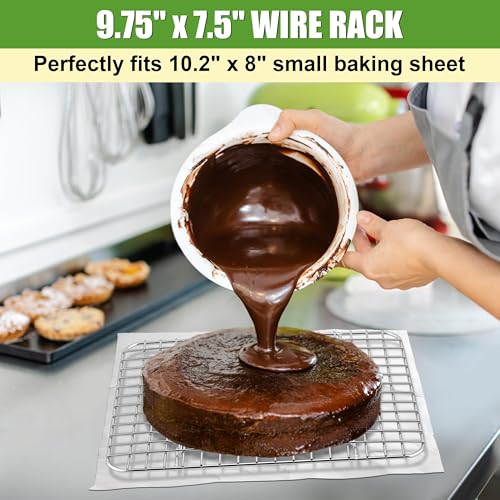 9.75"x7.5" Stainless Steel Cooling Rack Set Fit 10x8 Inch Sheet Pan (9.75" x 7.5")