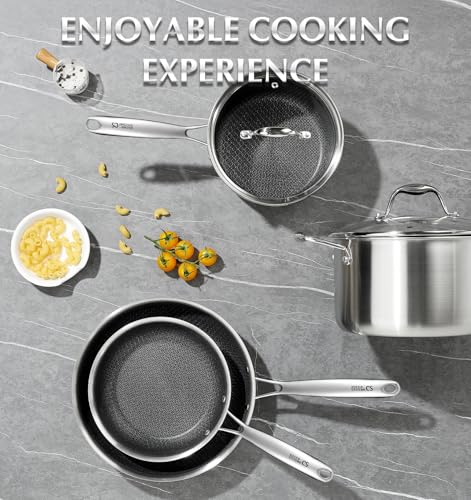 Triply Stainless Steel Cookware Set 10PCS (Black / 10 Pcs)
