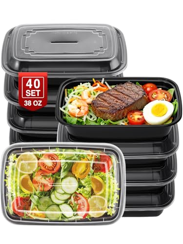 40 Sets 38oz Meal Prep Container (1 Compartment-38oz)