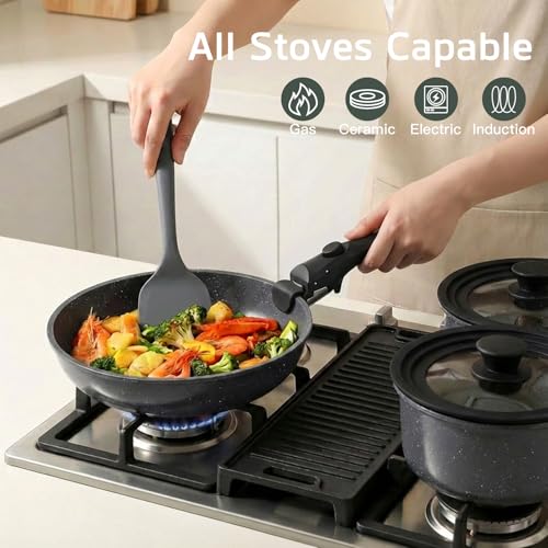 Pots and Pans Set Non Stick (Dark Gray / 17PCS-Standard)