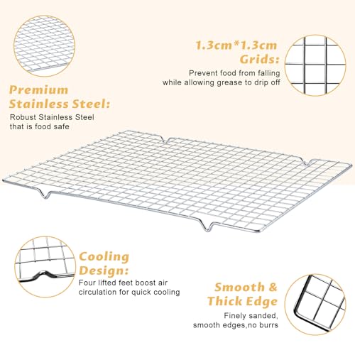 Baking Sheet with Cooling Rack (2 PCS Baking Pan Set)