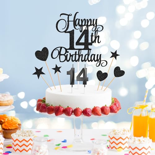 14th Birthday Cake Decorations (9 Count)